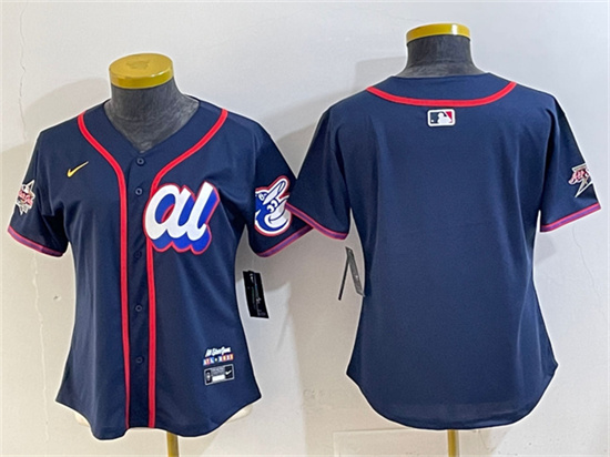 Women's American League Baltimore Orioles Blank Navy 2025 All-Star Edition Limited Stitched Baseball Jersey(Run Small)