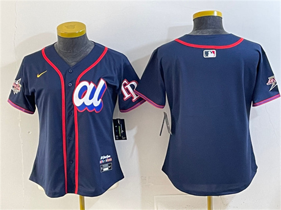 Women's American League Tampa Bay Rays Blank Navy 2025 All-Star Edition Limited Stitched Baseball Jersey(Run Small)