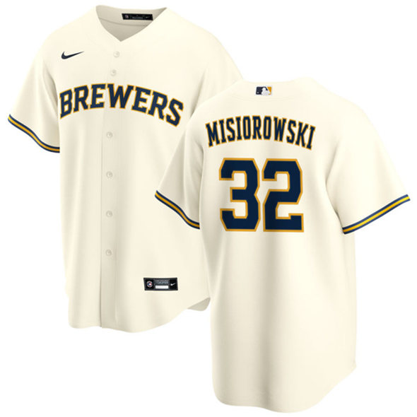 Men's Milwaukee Brewers #32 Jacob Misiorowski Cream 2025 Stitched Baseball Jersey