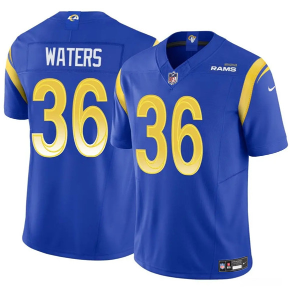 Men's Los Angeles Rams #36 Jordan Waters Blue 2024 F.U.S.E. Vapor Untouchable Football Stitched Jersey