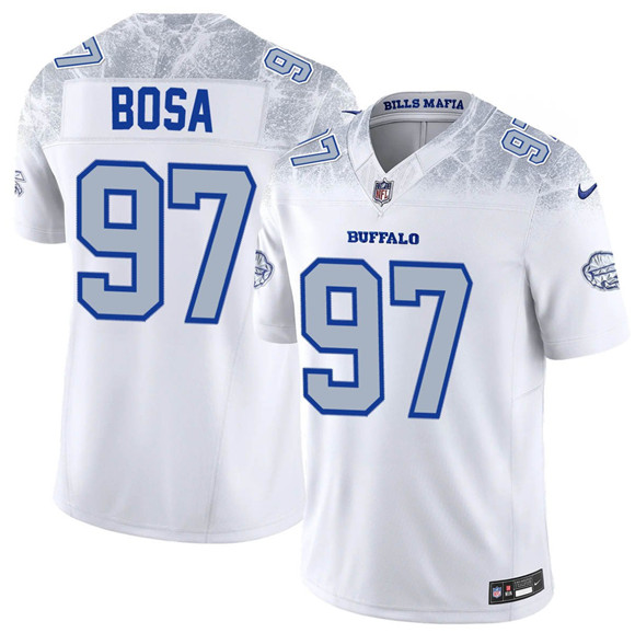 Men's Buffalo Bills #97 Joey Bosa White 2025 F.U.S.E. “Rivalries” Vapor Limited Football Stitched Jersey