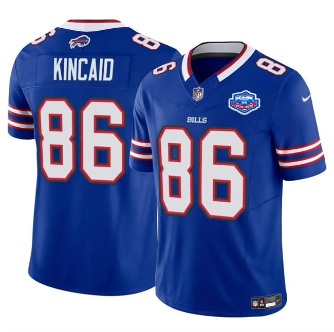 Men's Buffalo Bills #86 Dalton Kincaid Blue 2025 F.U.S.E. With Farewell Patch Vapor Untouchable Limited Football Stitched Jersey
