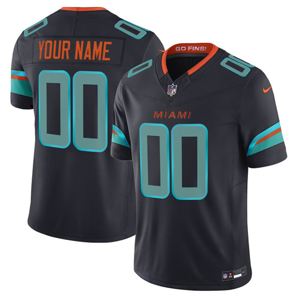 Men's Miami Dolphins Active Player Custom Black 2025 F.U.S.E. “Rivalries” Vapor Limited Football Stitched Jersey