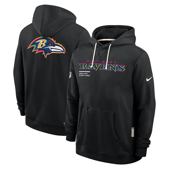 Men's Baltimore Ravens Black 2025 Crucial Catch Dri-FIT Hoodie