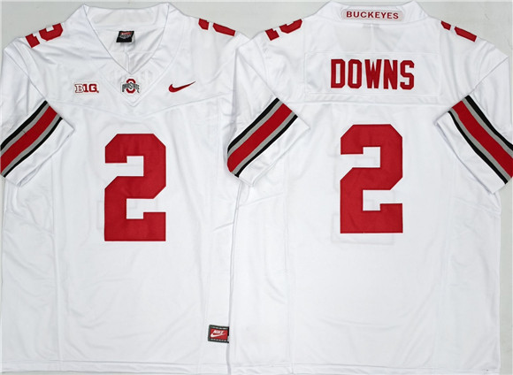 Men's Ohio State Buckeyes #2 Caleb Downs White 2025 F.U.S.E. Limited Stitched Jersey