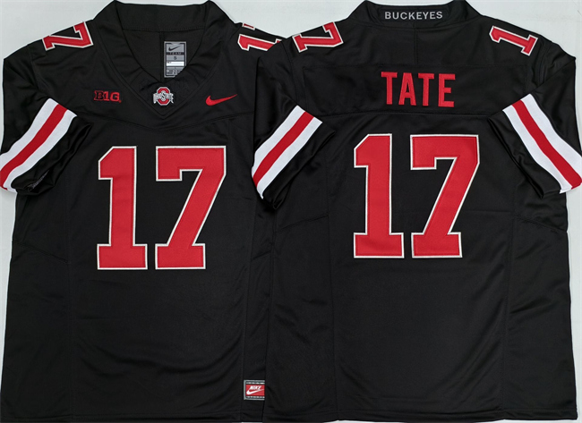 Men's Ohio State Buckeyes #17 Carnell Tate Black 2025 F.U.S.E. Limited Stitched Jersey