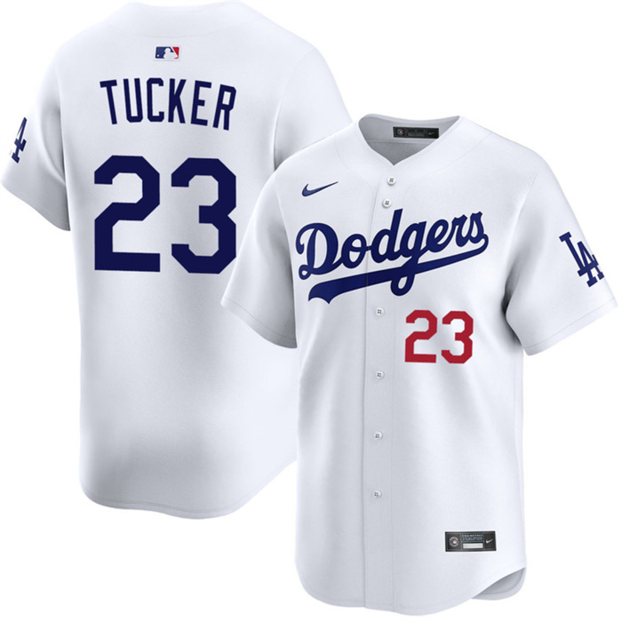 Men's Los Angeles Dodgers #23 Kyle Tucker White 2026 Home Limited Stitched Baseball Jersey