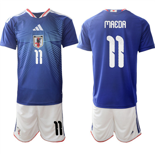 Men's Japan #11 MAEDA National Team FIFA x World Cup 2026 Home Blue On Field Jersey