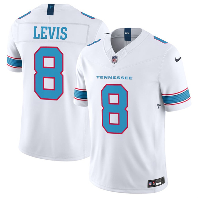 Men's Tennessee Titans #8 Will Levis White 2026 F.U.S.E. Vapor Limited Stitched Football Jersey