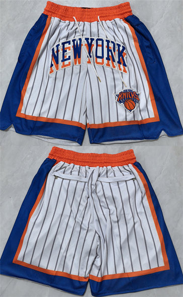 Men's New Yok Knicks White Shorts (Run Small)