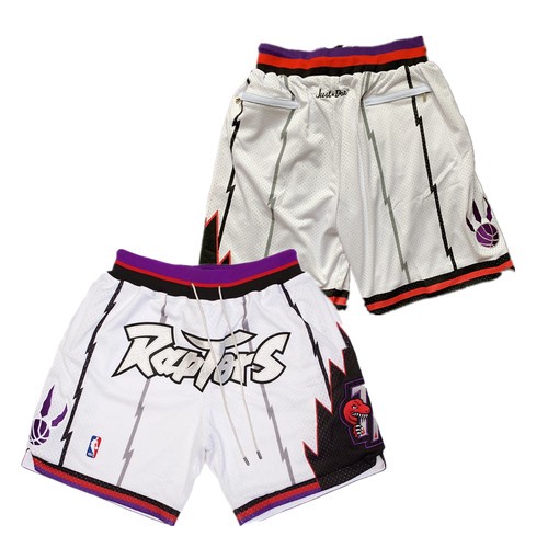 Mens Toronto Raptors White Shorts (Run Small)
