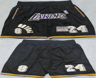 Men's Los Angeles Lakers #24 Kobe Bryant Black Just Don Shorts