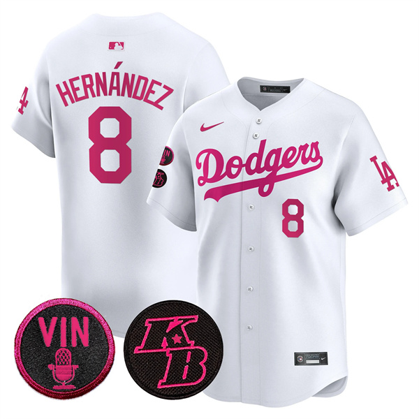 Men's Los Angeles Dodgers #8 Enrique Hernández White 2026 Mother’s Day Vapor Premier Limited Stitched Baseball Jersey