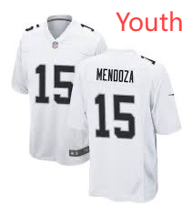 Youth Las Vegas Raiders #15 Fernando Mendoza White Vapor Limited Stitched Jersey