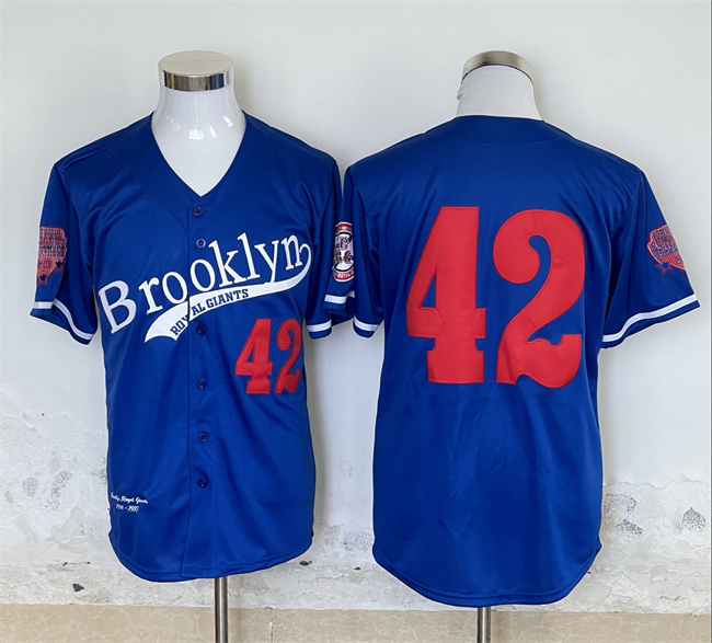 Men's Brooklyn Dodgers #42 Jackie Robinson Royal Stitched Baseball Jersey