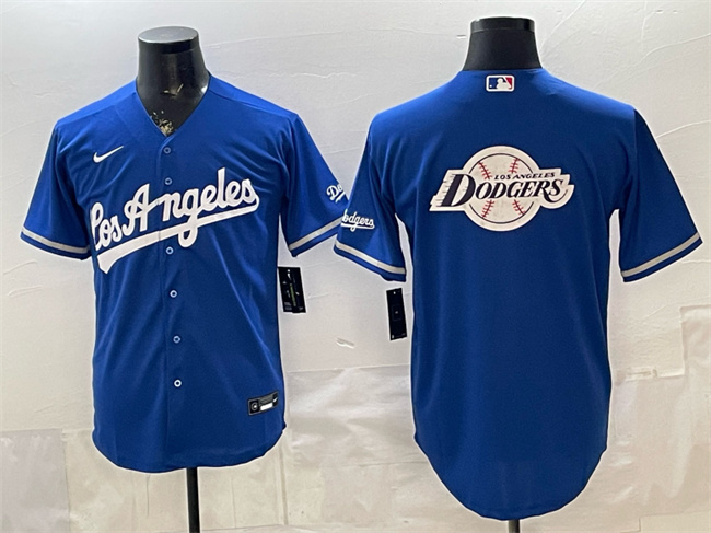 Men's Los Angeles Dodgers Team Big Logo Royal Alternate Stadium Stitched Baseball Jerseys