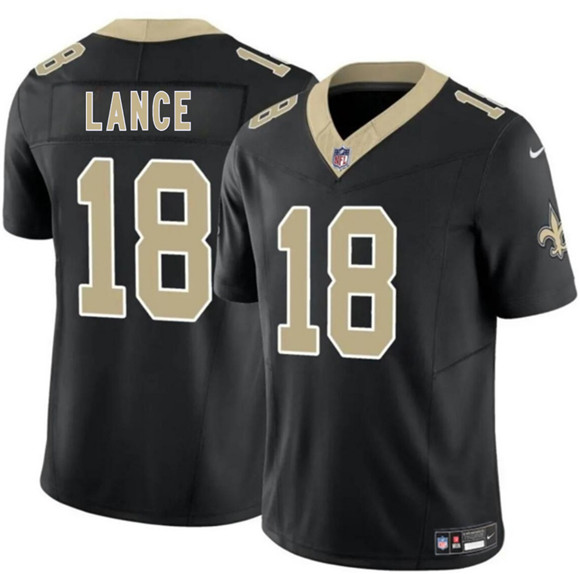 Men's New Orleans Saints #18 Bryce Lance Black 2026 F.U.S.E Vapor Limited Football Stitched Jersey