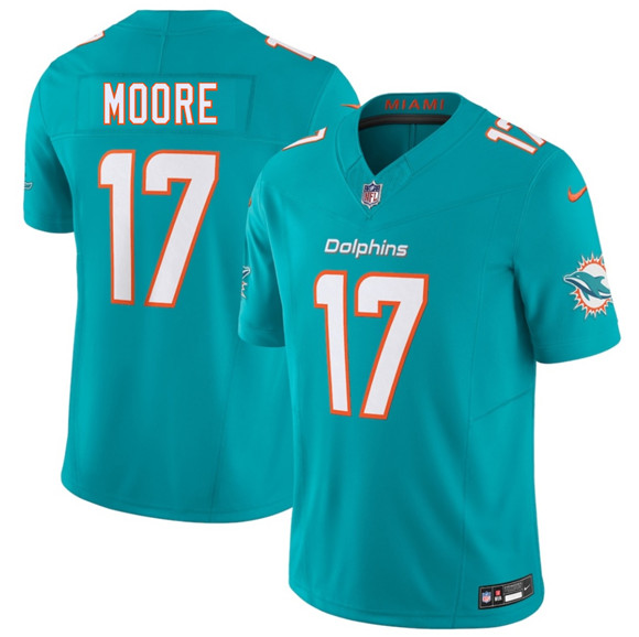 Men's Miami Dolphins #17 Trey Moore Aqua 2026 Draft F.U.S.E. Vapor Limited Football Stitched Jersey
