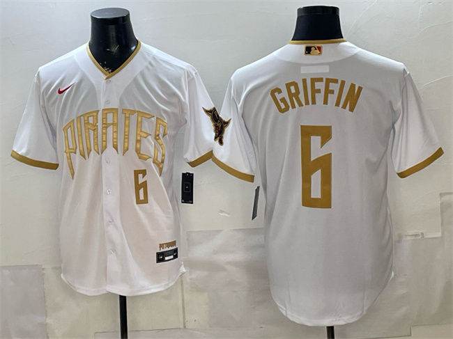 Men's Pittsburgh Pirates #6 Konnor Griffin White 2026 City Connect Stadium Stitched Baseball Jersey