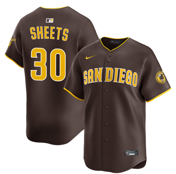 Men's San Diego Padres #30 Gavin Sheets Brown 2026 Road Limited Stitched Baseball Jersey