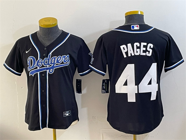 Women's Los Angeles Dodgers #44 Andy Pages Black Stitched Baseball Jersey(Run Small)