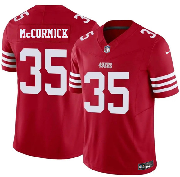 Men's San Francisco 49ers #35 Sincere McCormick Red 2026 F.U.S.E. Vapor Untouchable Limited Football Stitched Jersey