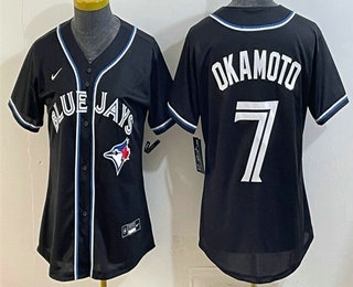 Women's Toronto Blue Jays #7 Kazuma Okamoto 2026 Black Fashion Cool Base Jersey