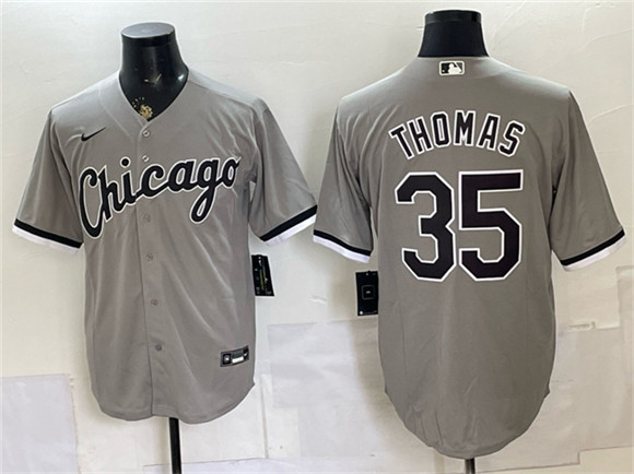 Men's Chicago White Sox #35 Frank Thomas Gray Stitched Baseball Jersey