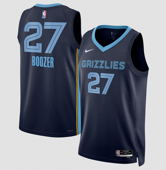 Men's Memphis Grizzlies #27 Cameron Boozer Navy 2026 Draft Icon Edition Stitched Jersey