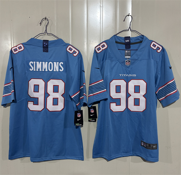 Men's Tennessee Titans #98 Jeffery Simmons Light Blue 2026 F.U.S.E. Vapor Limited Football Stitched Jersey