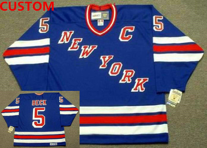 Men's York Rangers custom CCM Vintage Away NHL Hockey Jersey